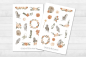 Preview: Herbst Eulen Sticker Set